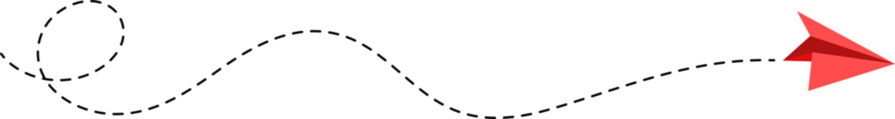 Paper Plane Dotted Route Line