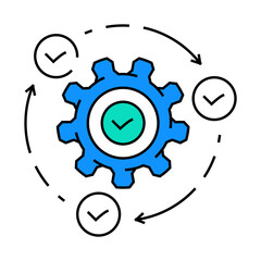 implementation business process line icon vector. implementation business process sign. isolated symbol illustration