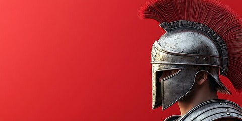 Ancient Greek Warrior in Armor, Sword, Shield