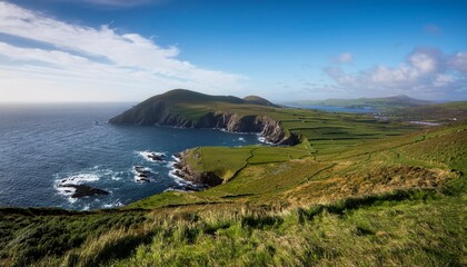 coastline irish coastal countryside illustration ocean coast ireland nature beautiful seascape coastline irish coastal countryside