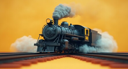 Old-Fashioned Steam Locomotive