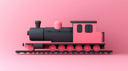 Obraz premium 3D Illustration of a Toy Train