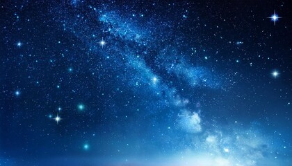 night shining starry sky blue space background with stars cosmos