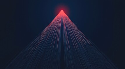 Minimalist Abstract Luminous Dark Blue Rays Beaming in Open Space Cosmos Design