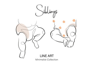 poster for children's room. minimalist one line drawn art. handdrawn illustration.