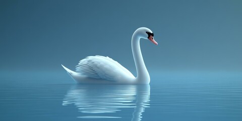 Obraz premium Swan in Serene Reflections