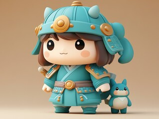 Cute Samurai Action Figure