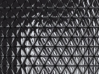 A captivating abstract background featuring a geometric pattern of black and white triangles.