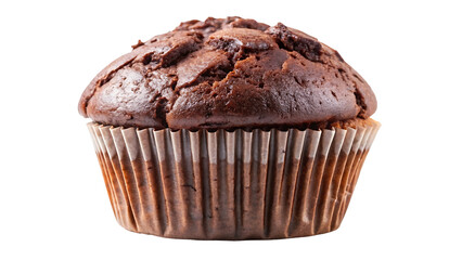 Chocolate muffin isolated on transparent background