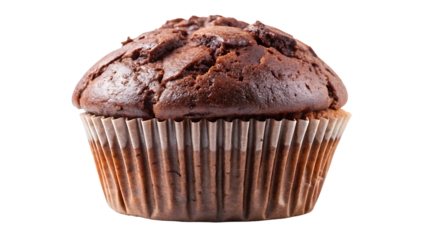 Chocolate muffin isolated on transparent background