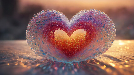 Fototapeta premium Heart shape for Love concept, Valentine's Day concepts. love symbol, concept for Valentine's Day, wedding etc. Heart elements for love concept design. AI generated image