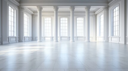 Naklejka premium Serene Minimalist Studio Mockup of Vintage Temple Architecture