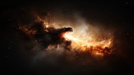 Naklejka premium Cosmic Encounter: Majestic Alien Beast in the Depths of Space - Sci-Fi Fantasy Book Cover Design