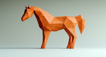 Obraz premium Intricate 3D Origami Horse Model