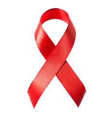 red aids awareness ribbon isolated on transparent background