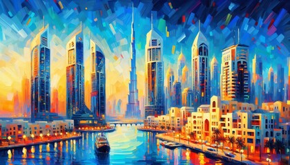 Fototapeta premium acrylic painting in the style of Fauvism. oil painting, artwork on canvas.