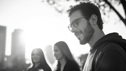 people walking in city street