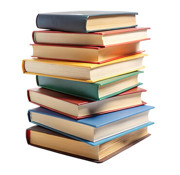 stack of books isolated on transparent background, world education day, world book day