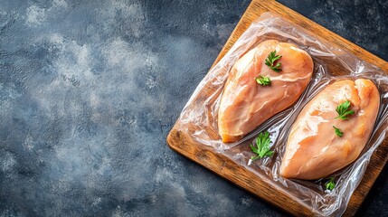 Fresh Frozen Chicken Breasts in Vacuum Sealed Packaging