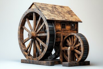 Obraz premium Old Fashioned Wooden Wagon, Antique Toy Carriage