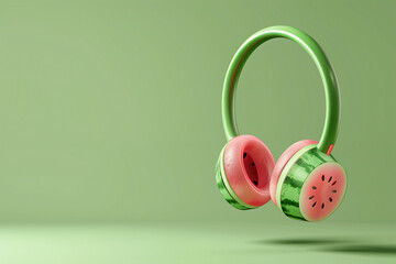 Watermelon shaped headphones