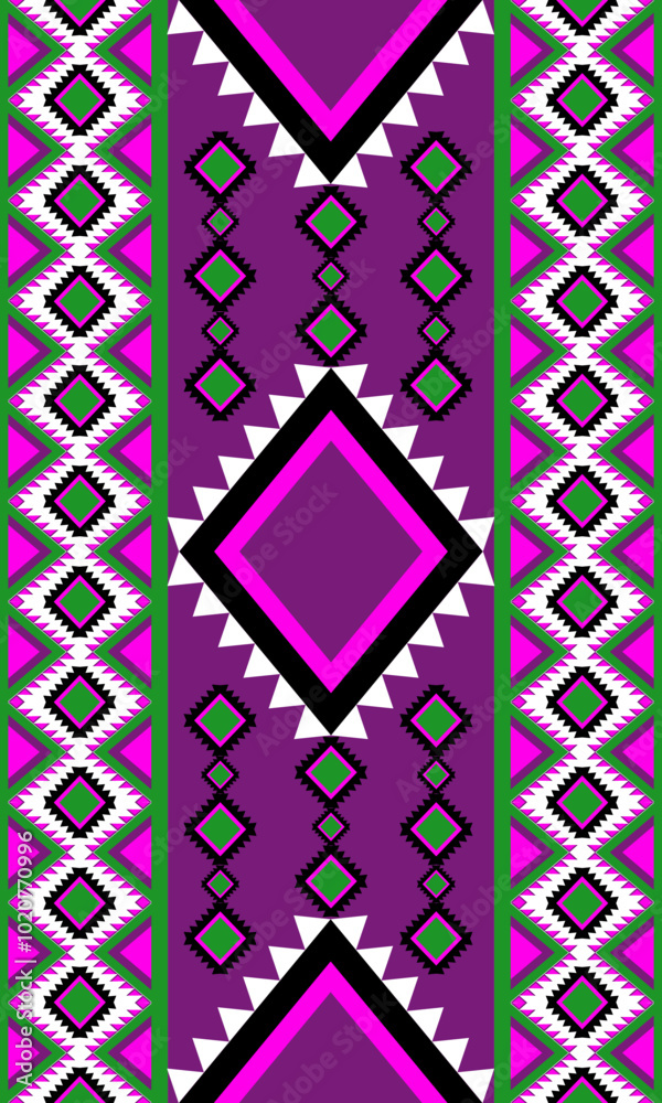 Poster Abstract ethnic geometric pattern design for background or Wallpaper.