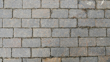 the texture of stone tiles on the street