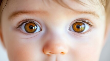 Naklejka premium Close-Up of Baby Eyes Opening for the First Time