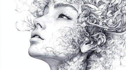 Exploration of the Mind Through Abstract Line Art and Emotional Expression