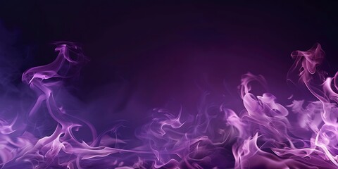 Fototapeta premium Purple fire flames isolated on black background. Abstract background for design