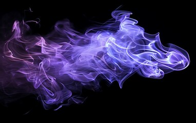 Purple fire flames isolated on black background. Abstract background for design