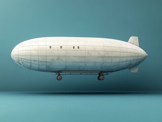 Modern Airship with Propellers in Grayscale
