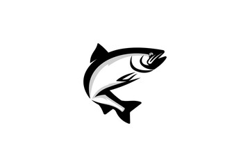 Salmon Fish Wildlife Outline Design Illustration Silhoutte