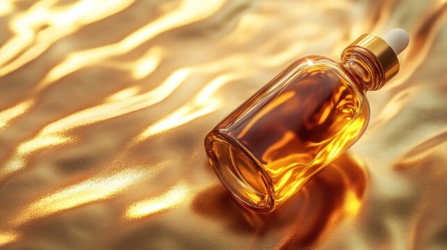 Golden Elixir: A Beauty Serum in a Luxurious Setting