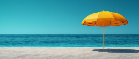 Relaxing Beach Scene with Umbrella
