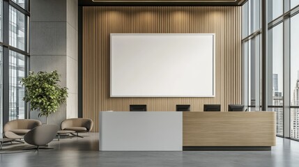 White Blank Frame Mockup in a living room hall