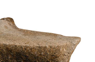 Rock stones isolated formation located part of the mountain,Brown Cliff Rock natural stone with rough texture surface isolated,Broken Edge of a Chunk of Rock Sea