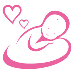 sleeping baby logo vector