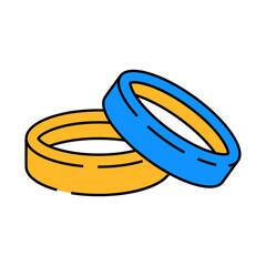 wedding rings love line icon vector. wedding rings love sign. isolated symbol illustration