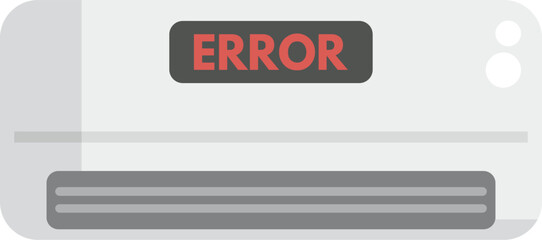 White air conditioner showing an error message on its digital display