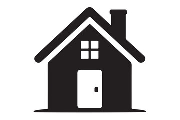 Flat Glyph Real Estate Icon House, Cottage, and Apartment Silhouette