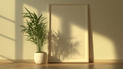 minimalist indoor plant and photo frame