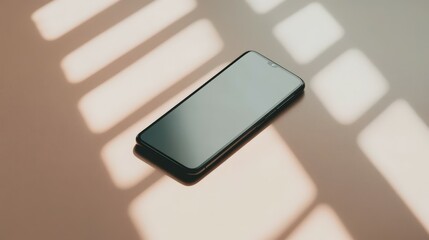 modern smartphone with blank screen on a textured surface