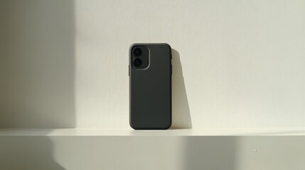 black smartphone on white surface