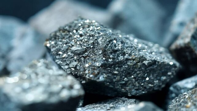 pile of mined nickel,  zoom in. 4K

