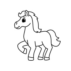 Cartoon horse vector illustration coloring book for kids  © Elida
