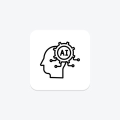 AI Training line icon , vector, pixel perfect, illustrator file