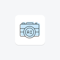 AI Photography color shadow thinline icon , vector, pixel perfect, illustrator file