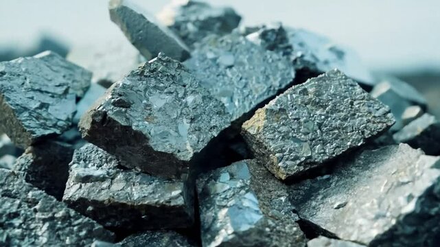 pile of mined nickel,  zoom in. 4K

