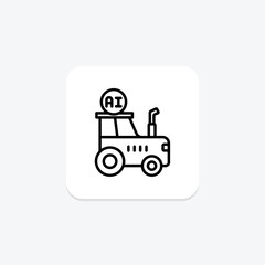 AI in Agriculture line icon , vector, pixel perfect, illustrator file